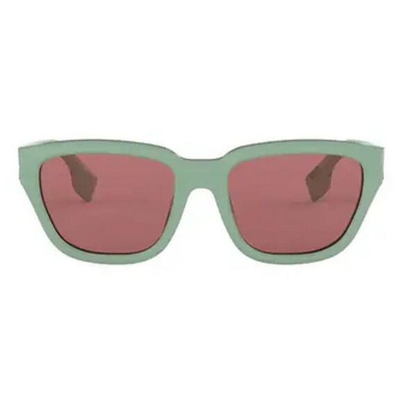 Burberry 54mm Square Sunglasses Frame Green Lens Violet - Picture 1 of 14
